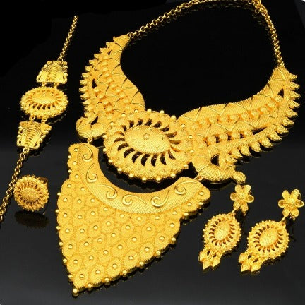 African Style 18K Gold Jewelry Set