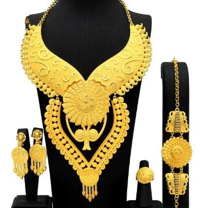 African Style 18K Gold Jewelry Set